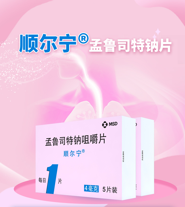 顺尔宁孟鲁司特钠咀嚼片4mg5片